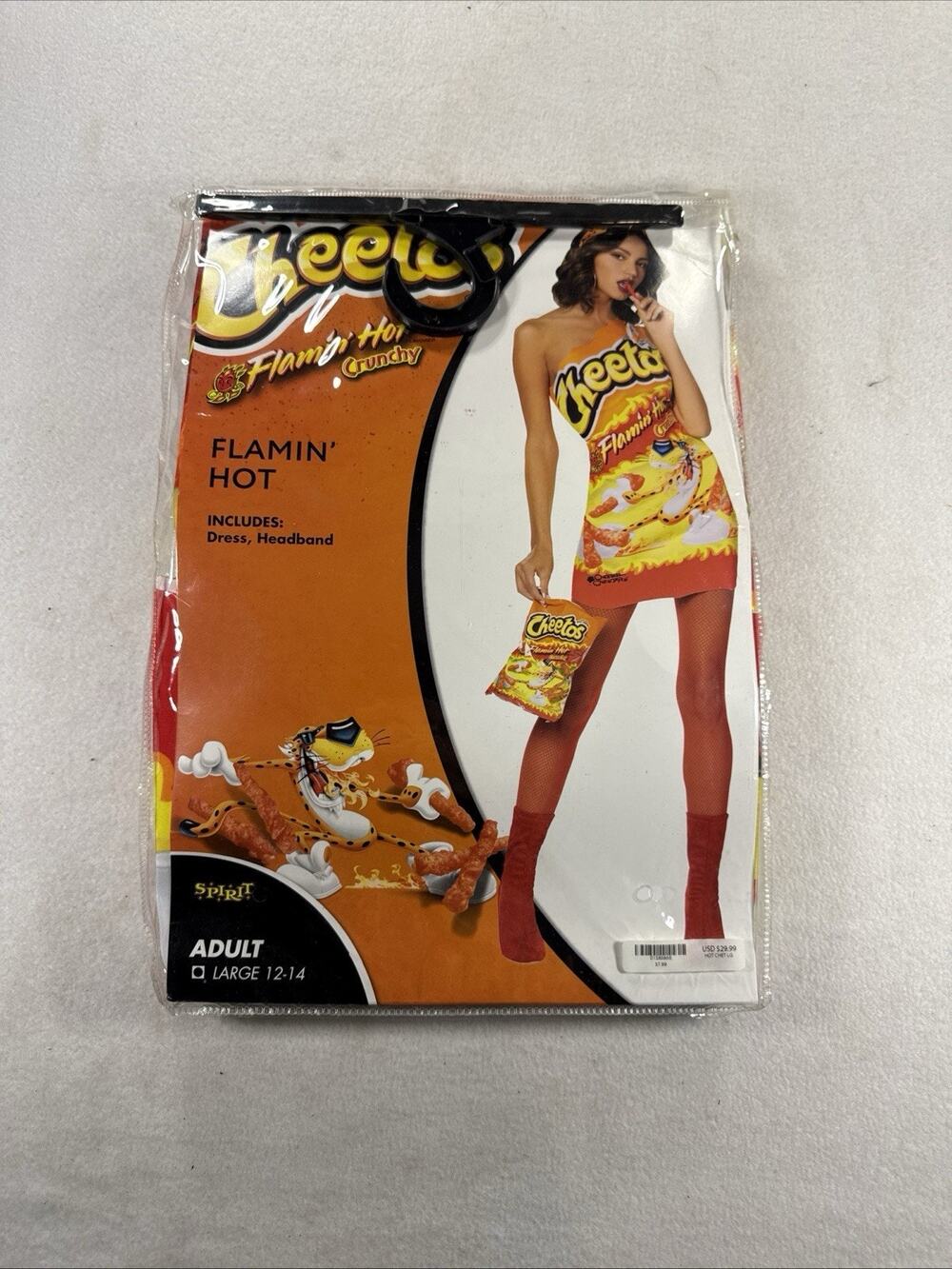 Spirit Halloween Adult Flamin' Hot Cheetos Dress Costume Size Large 12-14 NEW - Picture 1 of 4